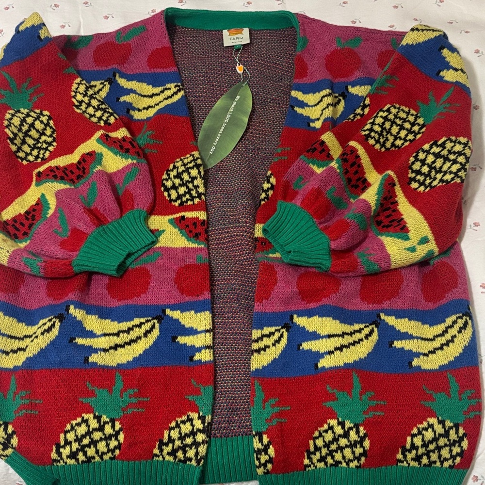 NWT FARM Rio Tropical Mixed Fruit Cardigan